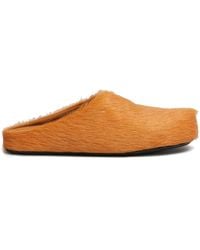 Marni - Long Hair Fussbett Sabot (Pumpkin) - Lyst