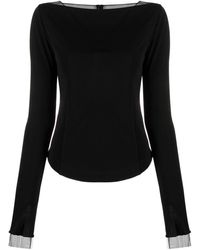 Helmut Lang - Tulle-panelled Top - Lyst
