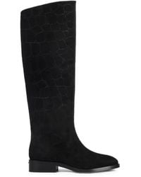 Le Silla - Charlotte Croc-Effect Suede Boots - Lyst
