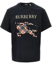 Burberry - Check Ekd-Print T-Shirt - Lyst