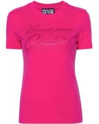 Versace - T-shirt Met Stras Detail - Lyst