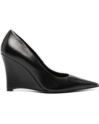 Pinko - 90mm Wedge Leather Pumps - Lyst