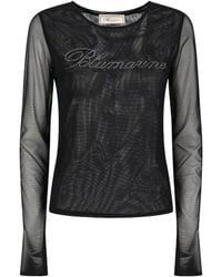 Blumarine - Camiseta de tul con apliques - Lyst