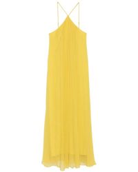 STAUD - Dasha Pleated Halterneck Maxi Dress - Lyst