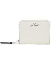 KARL LAGERFELD - Medium K/Signature Zip-Around Wallet - Lyst