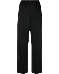 Saint Laurent - Logo-embroidered Crop Trousers - Lyst