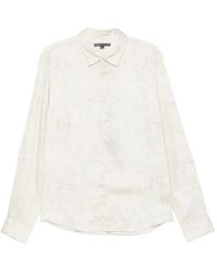 John Varvatos - Luca Geometric-Print Long-Sleeved Shirt - Lyst