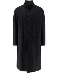 Hevò - High-Neck Button-Up Coat - Lyst
