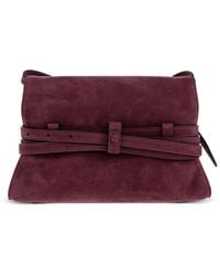 Moschino - Belted Suede Cross Body Bag - Lyst