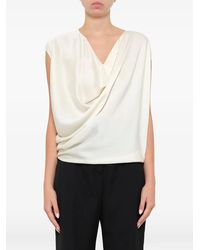 Lanvin - Sleeveless Ruched Top - Lyst