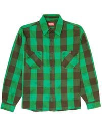 DIESEL - Check Flannel Shirt With Distressed Effect - Lyst