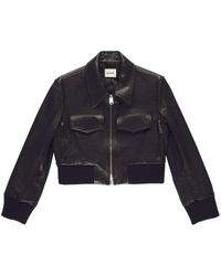 Khaite - Hector Cropped Leather Jacket - Lyst
