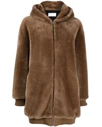 Yves Salomon - Zip-Up Hooded Oversized Coat - Lyst