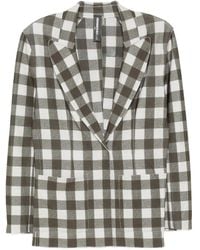 Norma Kamali - Checked Single-Breasted Blazer - Lyst