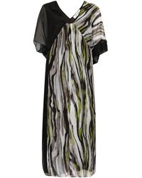 Diane von Furstenberg - Robe mi-longue à imprimé Ange Zebra Mist - Lyst