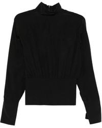 Sportmax - Zijden Blouse Met Hoge Hals - Lyst