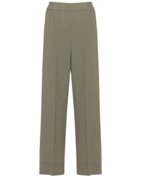 Emme - Emmangolo Elasticated-Waist Wide-Leg Trousers - Lyst