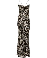 Parlor - Zebra-print Sleeveless Dress - Lyst
