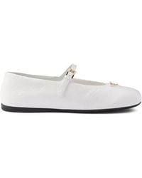 Prada - Leather Ballerina Shoes - Lyst