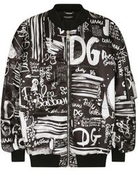 Dolce & Gabbana - Oversized Logo-print Bomber Jacket - Lyst