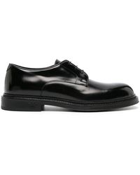 Emporio Armani - Shiny Leather Laced Shoes - Lyst
