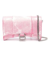 Balenciaga - Hourglass Denim Chain Wallet Bag - Lyst