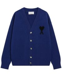 Ami Paris - Ami De Coeur V-Neck Cardigan - Lyst