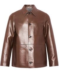 Yves Salomon - Flannel Lined Leather Overshirt - Lyst