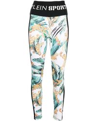 Philipp Plein - Legging Imprimé À Taille Logo - Lyst