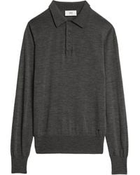 Ami Paris - Polo ami de coeur grigia - Lyst