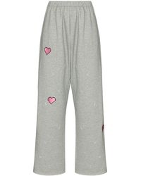 Natasha Zinko Heart-print Track Trousers - Grey