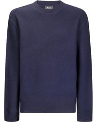 A.P.C. - Pull En Laine Texturée À Col Rond - Lyst