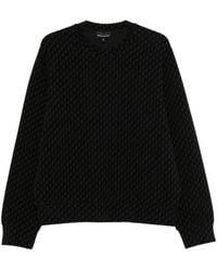 Emporio Armani - Monogram-Pattern Crew-Neck Sweater - Lyst