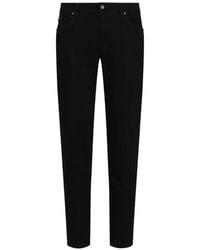 Dolce & Gabbana - Logo-Plaque Slim-Fit Jeans - Lyst