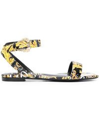 Versace - Barocco-print Strappy Sandals - Lyst