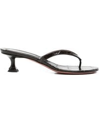 AMINA MUADDI - Juliette Crocodile-effect Leather Sandals - Lyst