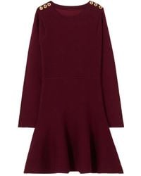 Claudie Pierlot - Button-Detailed Flared Knitted Dress - Lyst