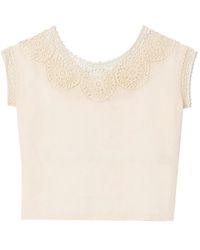 Nili Lotan - Caila Crochet-Trim Top - Lyst