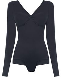 Dames Kleding voor voor Lingerie voor Bodys Amir Slama Synthetisch Bodysuit Met Rits in het Zwart 