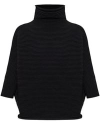 Pleats Please Issey Miyake - Zig Zag Pleated High-Neck Blouse - Lyst