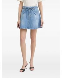 Liu Jo - Scarf-Belt Denim Mini Skirt - Lyst