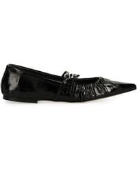 MSGM - Ruched Ballet Flats - Lyst