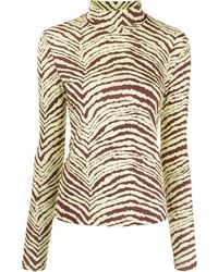 Proenza Schouler - Tiger-Print High-Neck Top - Lyst