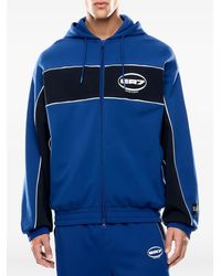 EA7 - Logo-Print Zip-Up Hoodie - Lyst