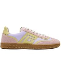 Balmain - Swan Suede And Mesh Trainers - Lyst