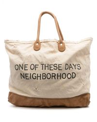 Neighborhood Graphic-print Canvas Tote - Natural