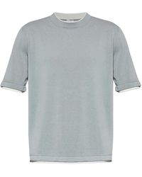 Eleventy - Ribbed-Knit T-Shirt - Lyst