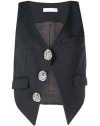 Area - Crystal-Embellished V-Neck Top - Lyst