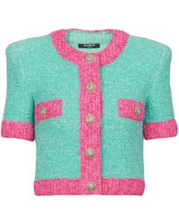 Balmain - Cropped-Cardigan - Lyst