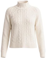 Gran Sasso - Cable-Knit Mock-Neck Sweater - Lyst